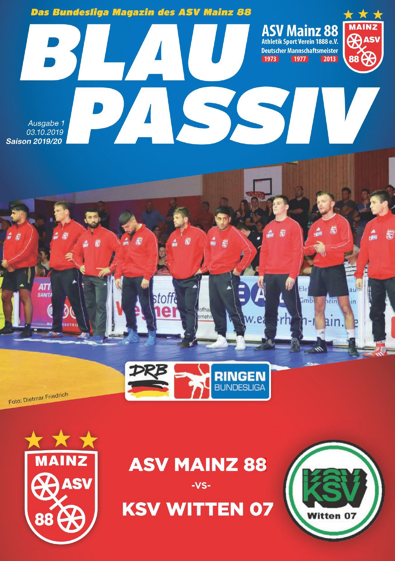 Titelseite: 03.10.2019 ASV Mainz 88 - KSV Witten