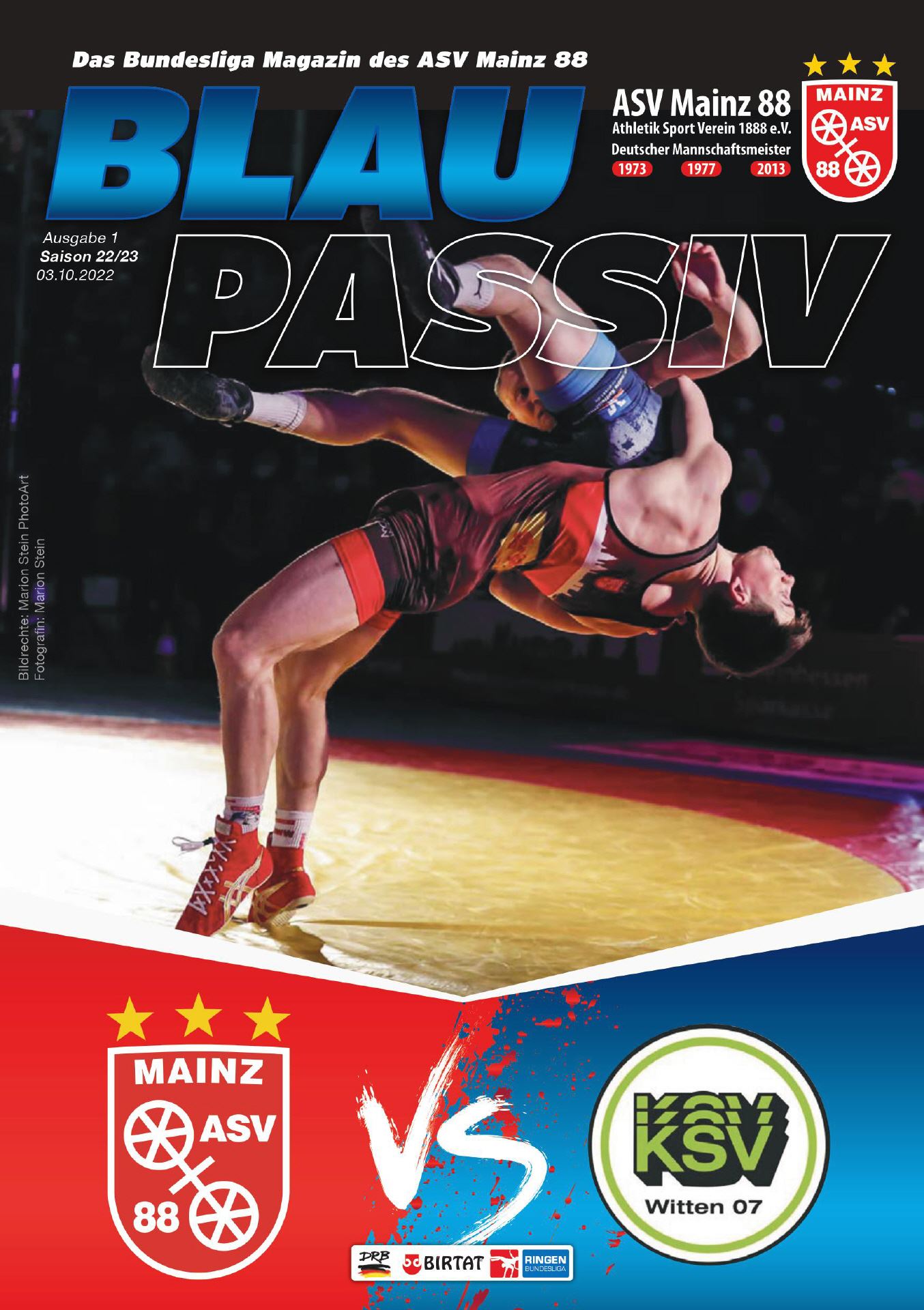 Titelseite: 03.10.2022 ASV Mainz 88 - KSV Witten 07