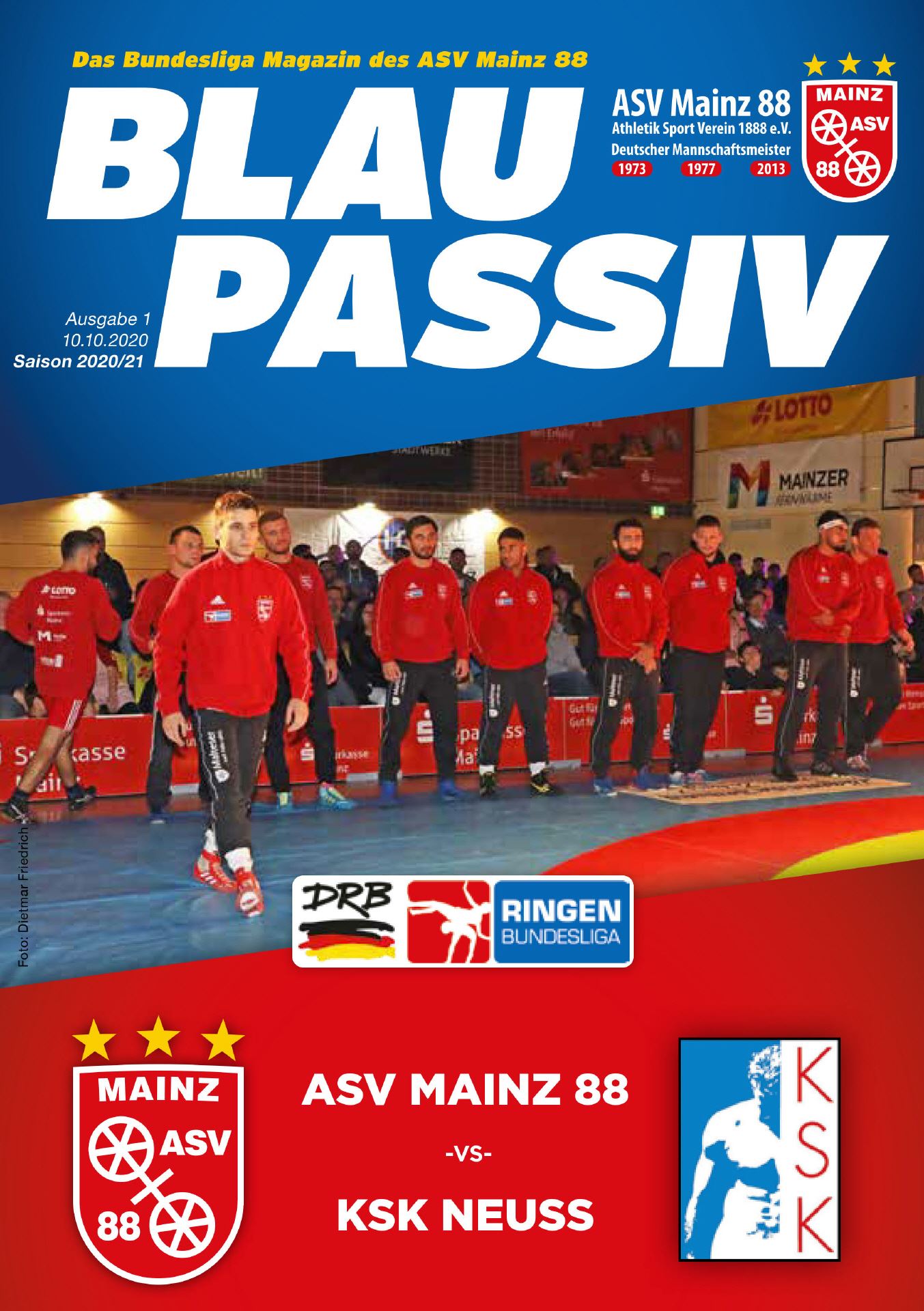 Titelseite: 10.10.2020 ASV Mainz 88 - KSK Neuss