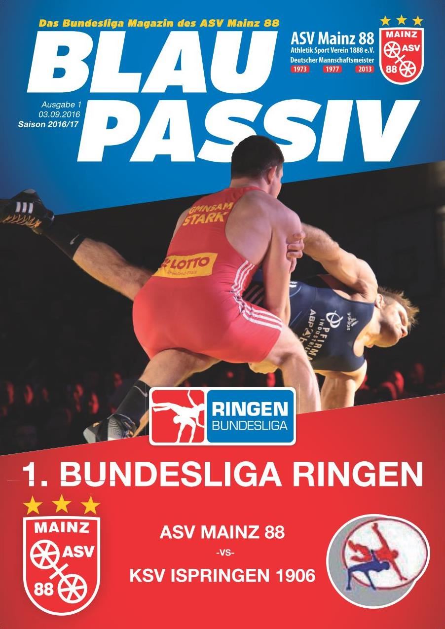 Titelseite: 03.09.2016 ASV Mainz 88 - KSV Ispringen