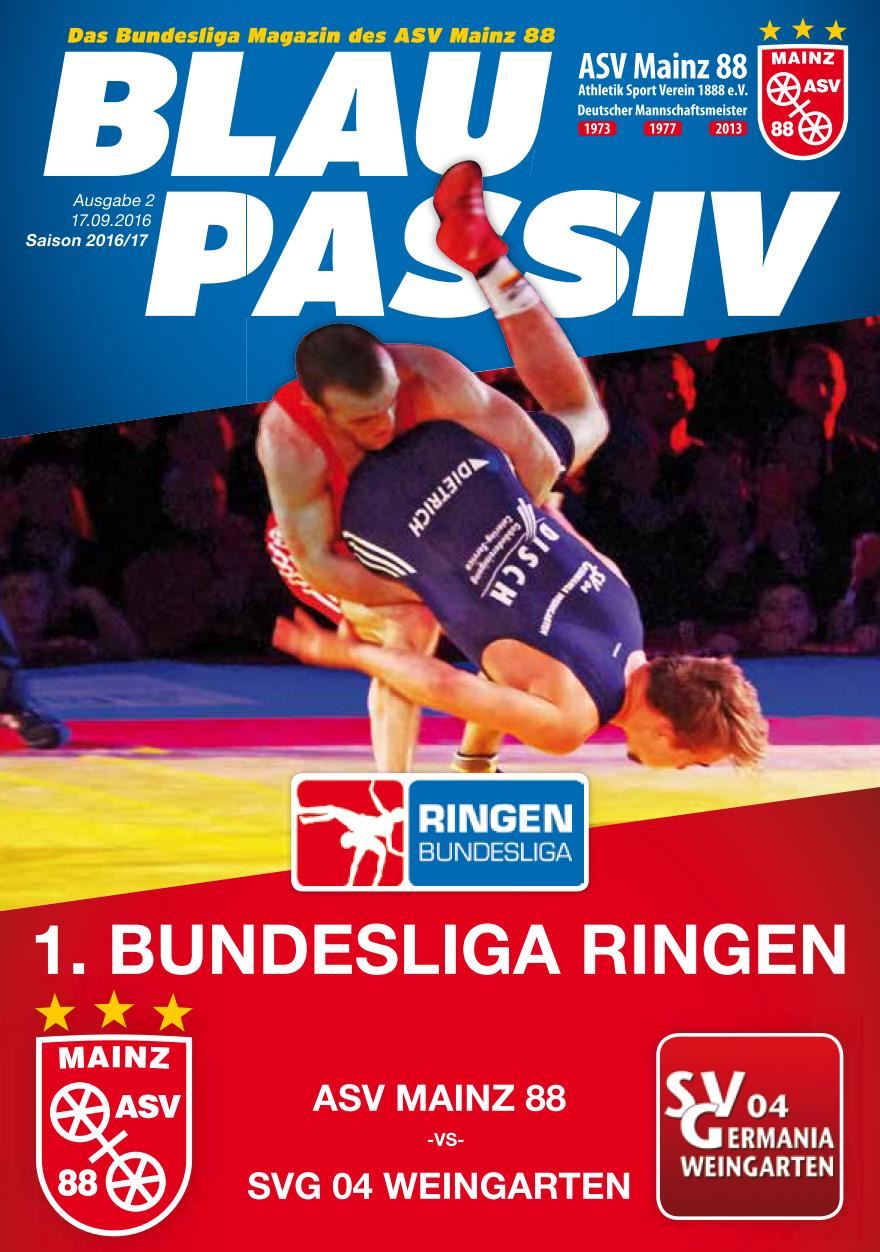 Titelseite: 17.09.2016 ASV Mainz 88 - SVG Weingarten