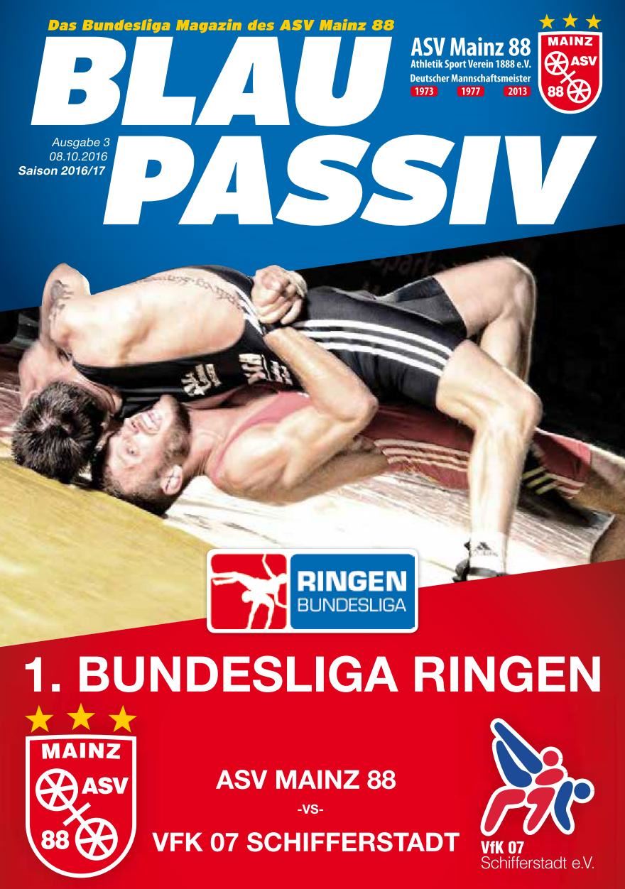 Titelseite: 08.10.2016 ASV Mainz 88 - VFK 07 Schifferstadt