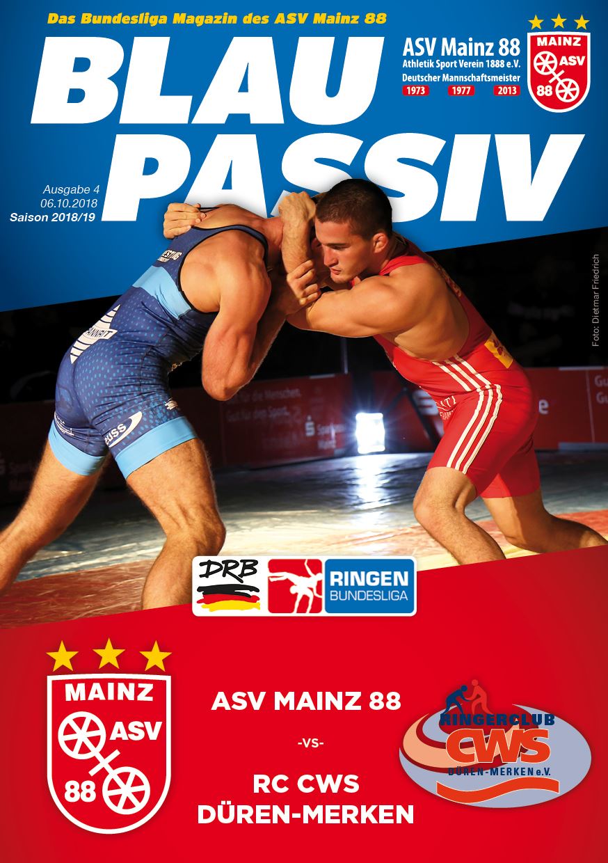 Titelseite: 06.10.2018 ASV Mainz 88 - RC CWS Düren-Merken