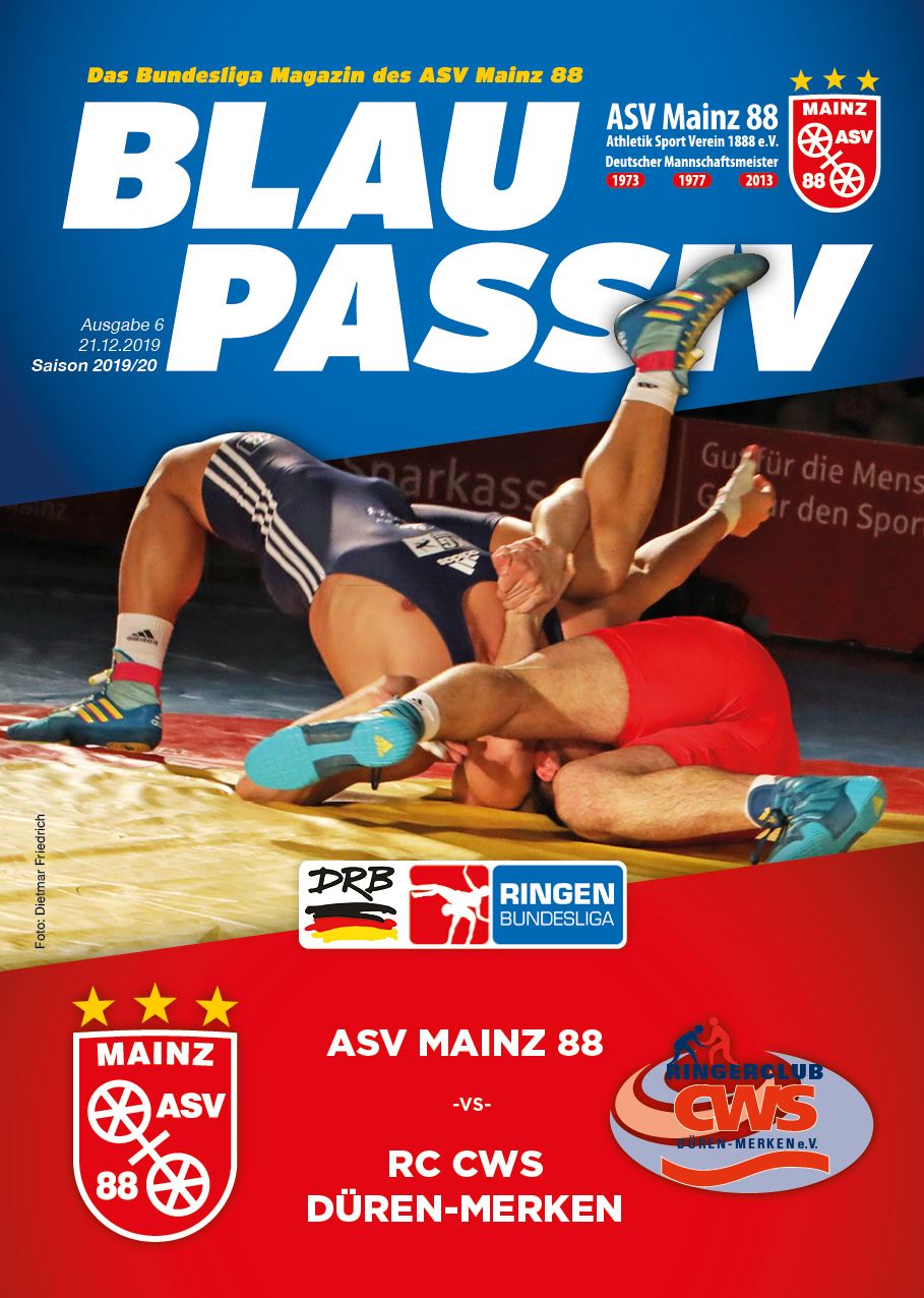 Titelseite: 21.12.2019 ASV Mainz 88 - RC CWS Düren-Merken