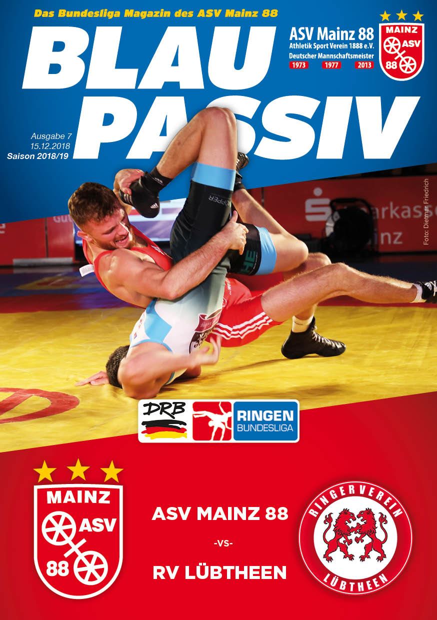 Titelseite: 15.12.2018 ASV Mainz 88 - RV Lübtheen