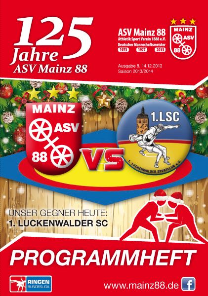 Titelseite: 14.12.2013 ASV Mainz 88 - 1. Luckenwalder SC