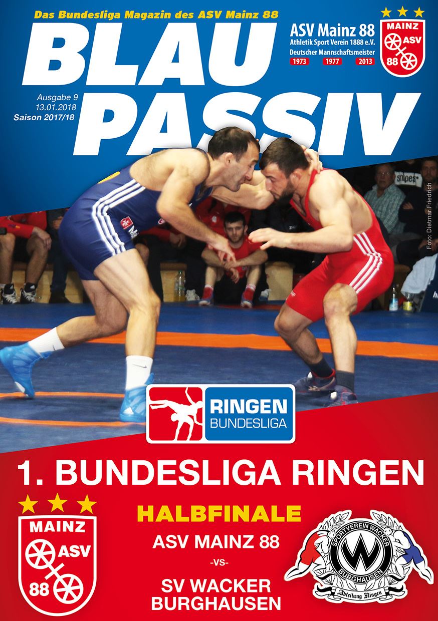 Titelseite: 13.01.2018 ASV Mainz 1888 - SV Wacker Burghausen