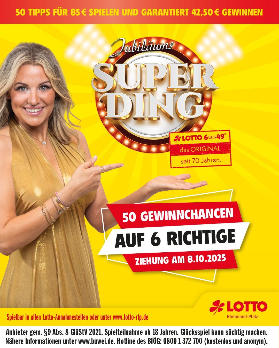 Hauptsponsor Lotto feiert 70. Geburtstag