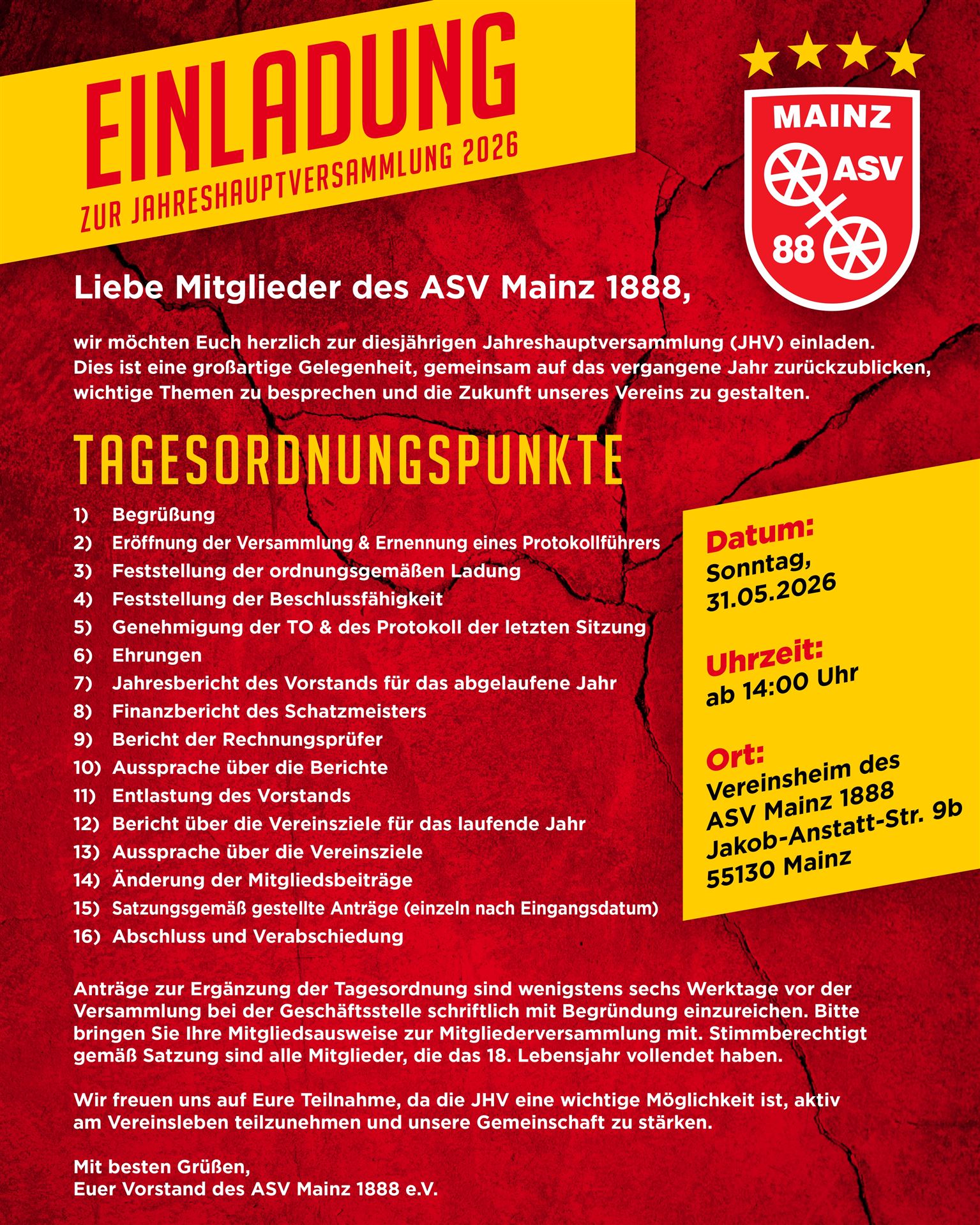 Tag der offenen Tür & Jahreshauptversammlung 2026
